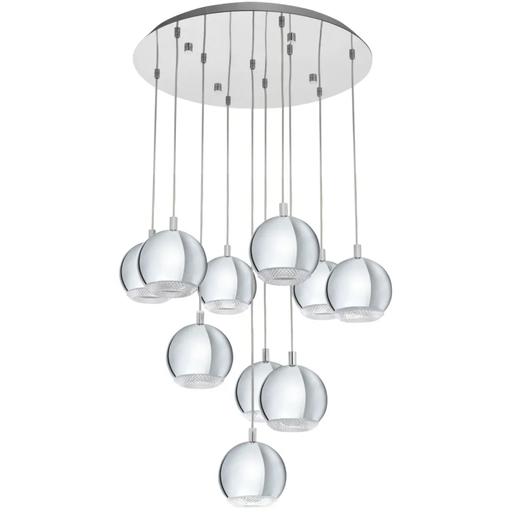 Eglo Pendellampe Conessa Grau Kunststoff 170 cm - Farbe: chrom - LED - Lichtfarbe: Warmweiss - Material: Kunststoff/Metall - Pendellampe- LED