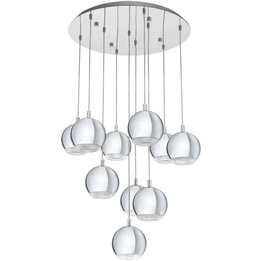 Eglo Pendellampe Conessa Grau Kunststoff 170 cm - Farbe: chrom - LED - Lichtfarbe: Warmweiss - Material: Kunststoff/Metall - Pendellampe- LED