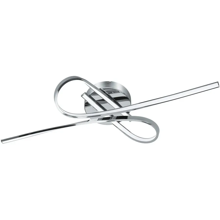 Eglo Deckenlampe Selvina Weiss/Grau Aluminium/Kunststoff 42 cm 15 cm - Farbe: chrom/weiss - LED - Lichtfarbe: Warmweiss - Deckenlampe- LED