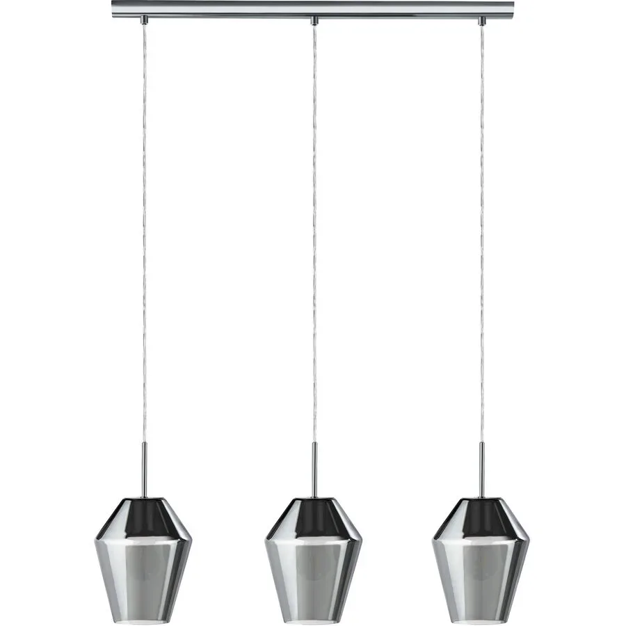 Eglo Pendellampe Murmillo Schwarz/Grau Stahl 17 cm 150 mm - Farbe: silber - Material: Stahl/ Glas - Pendellampe