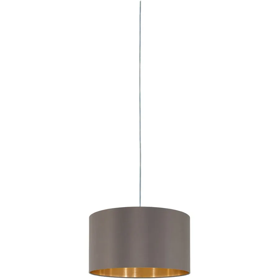 Pendellampe Maserlo Stahl/Stoff 110 cm - Farbe: cappuccino - Pendellampe