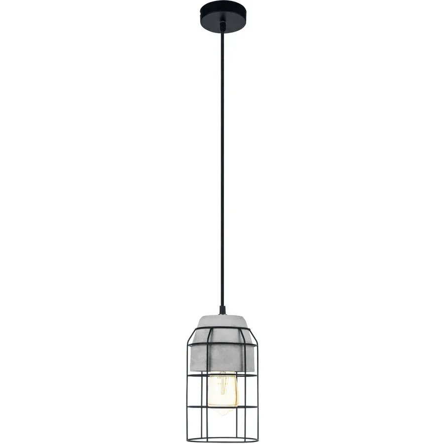 Pendellampe Consett Grau/Schwarz Beton 110 cm - Farbe: schwarz/grau - Pendellampe