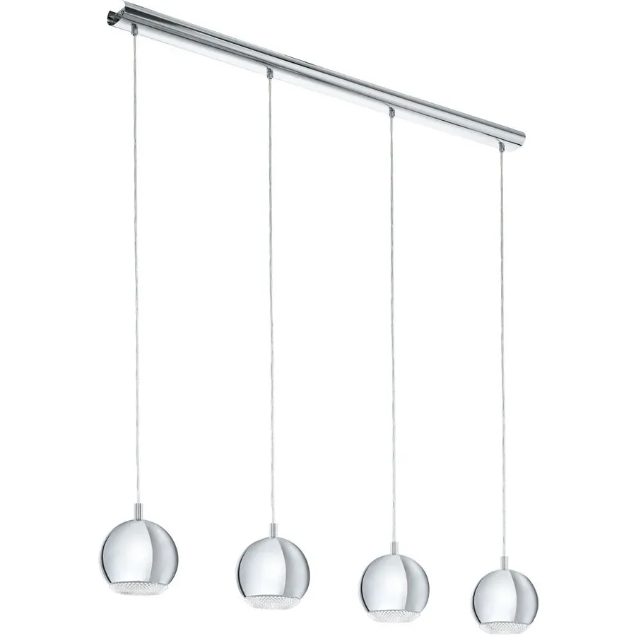 Pendellampe Conessa Grau Kunststoff/Metall 101 cm 110 cm - Farbe: Chrom/klar - LED - Lichtfarbe: Warmweiss - Pendellampe- LED Energiesparlampe