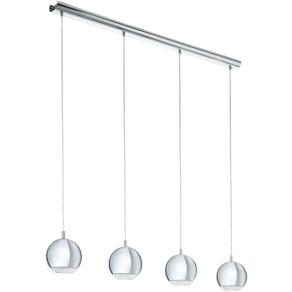 Pendellampe Conessa Grau Kunststoff/Metall 101 cm 110 cm - Farbe: Chrom/klar - LED - Lichtfarbe: Warmweiss - Pendellampe- LED Energiesparlampe