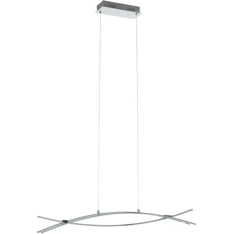 Pendellampe Nevado Weiss/Grau Aluminium/Kunststoff 90 cm 110 cm - Farbe: chrom/weiss - LED - Lichtfarbe: Warmweiss - Pendellampe- LED Energiesparlampe
