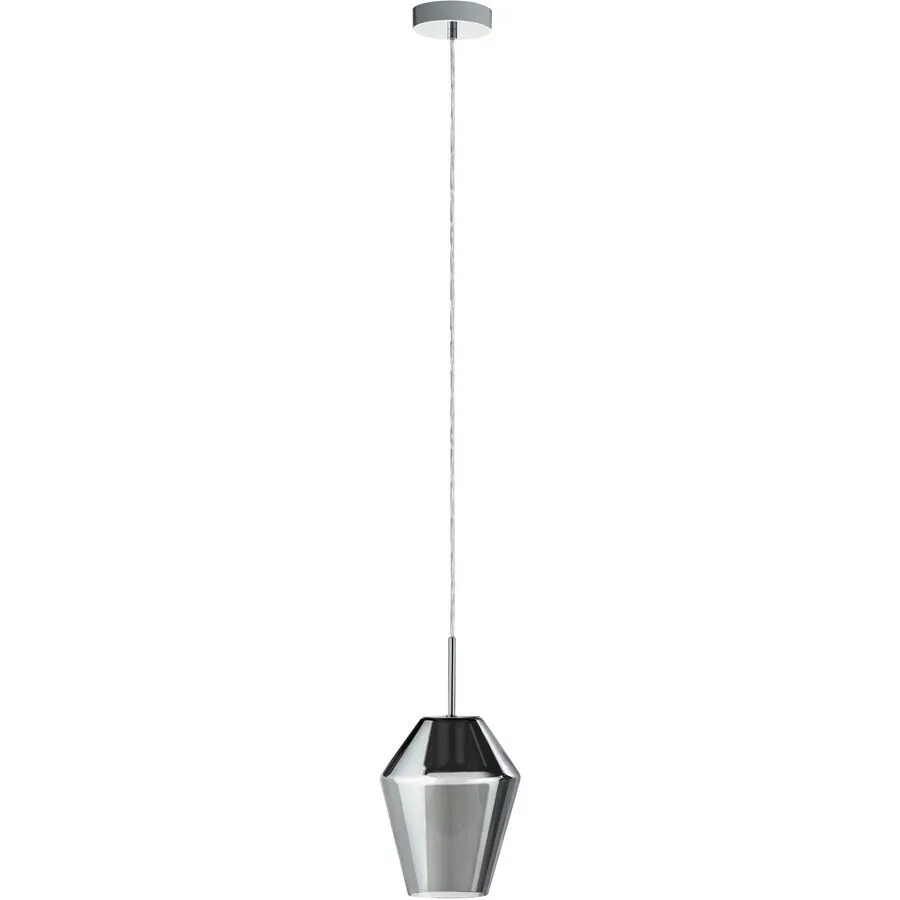 Pendellampe Murmillo Schwarz/Grau Stahl/Glas 150 cm - Farbe: chrom/schwarz - Material: Stahl/ Glas - Pendellampe