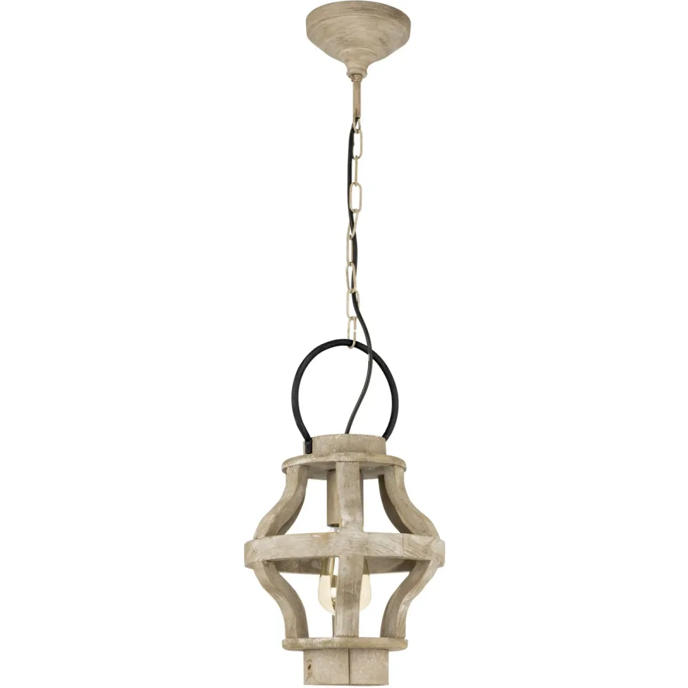 Pendellampe Kinross Braun Stahl/Holz 110 cm - Material: Holz/Stahl - Pendellampe
