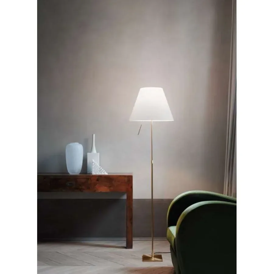 Luceplan Stehlampe Costanza Weiss/Silber Kunststoff/Metall 120 cm - Farbe: Silber/Weiss - Material: Metall/Kunststoff - Stehlampe