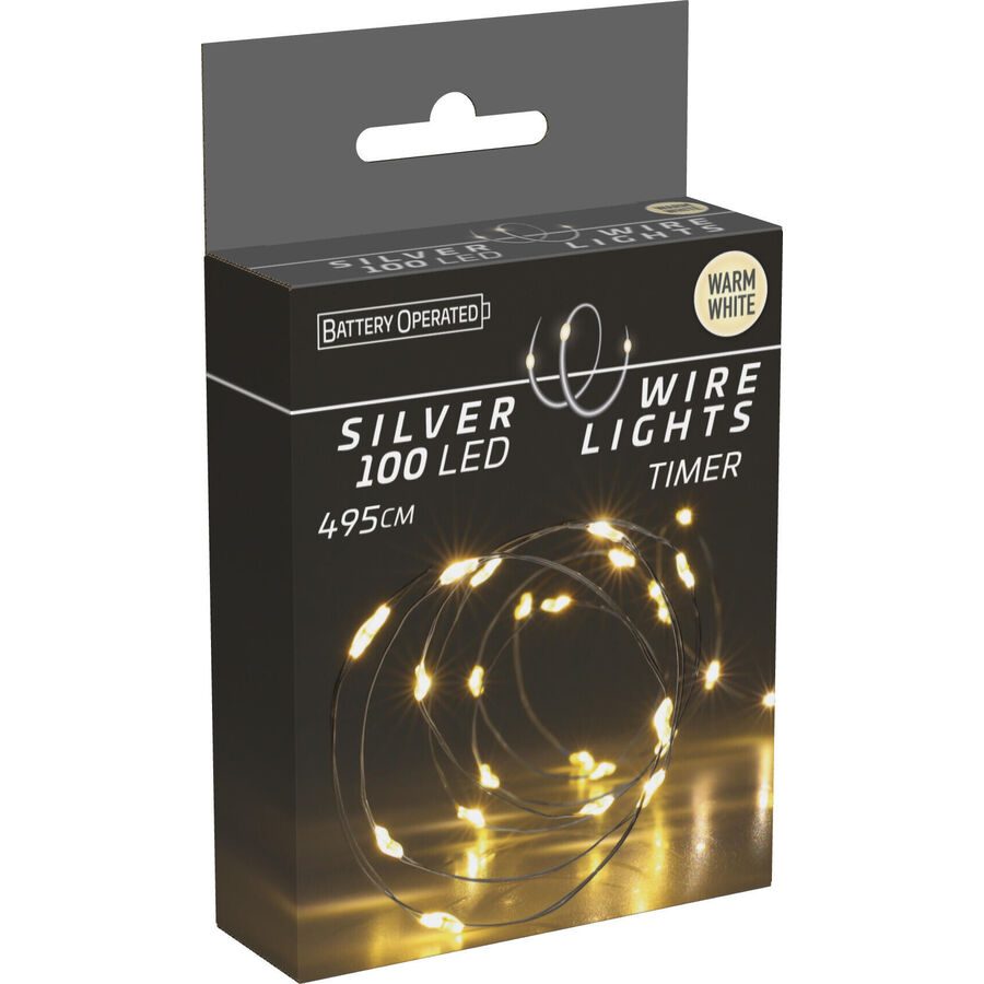 Weihnachtsbeleuchtung Traditional Silber/Weiss Kunststoff - Farbe: weiss/silber - LED - Lichtfarbe: Warmweiss