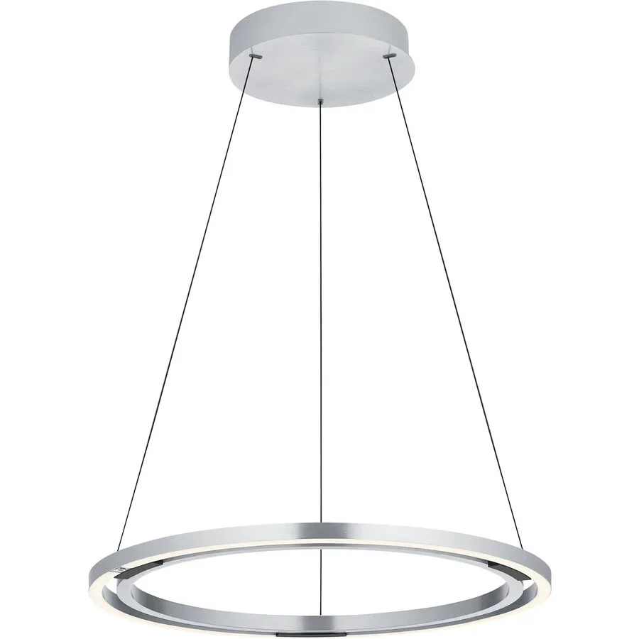 Pendellampe Makka Silber Aluminium 60 cm 150 cm - Farbe: Aluminium eloxiert - LED - Lichtfarbe: Extra warmweiss - Helles Neutralweiss - Pendellampe-