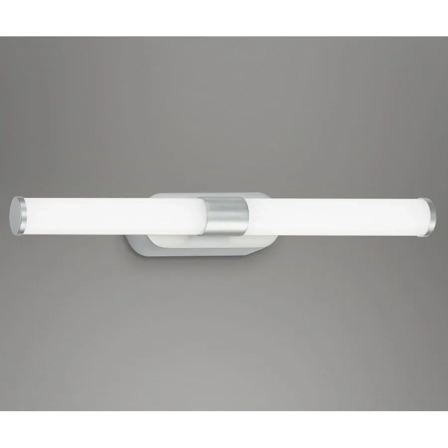 Badlampe Splash Grau Kunststoff 40 cm 4.5 cm - Farbe: chrom matt - LED - Lichtfarbe: Helles Neutralweiss - Badlampe- LED Energiesparlampe