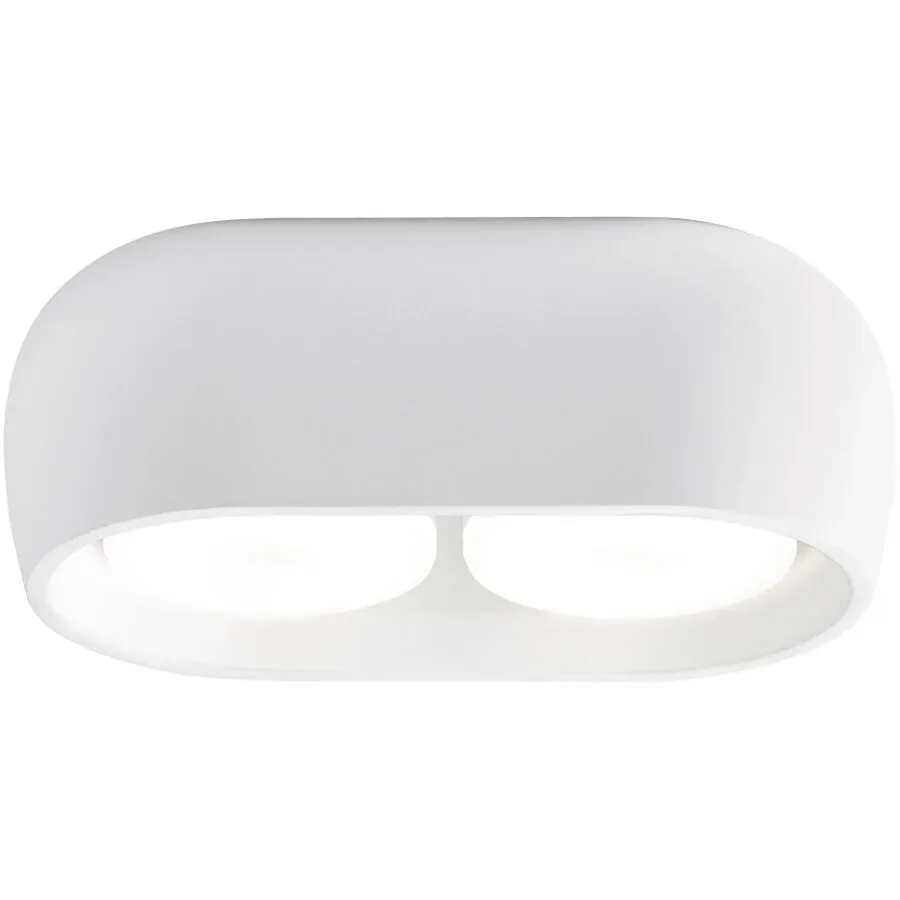 Deckenlampe Mysia Weiss Gips 20 cm 7.5 cm - LED - Lichtfarbe: Warmweiss - Deckenlampe- LED Energiesparlampe