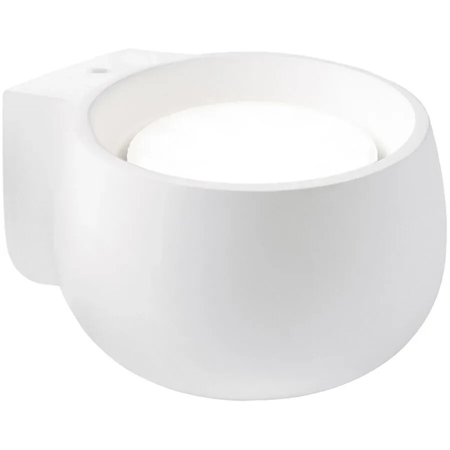 Wandlampe Mysia Weiss Gips 12 cm 7.5 cm - LED - Lichtfarbe: Warmweiss - Wandlampe- LED Energiesparlampe