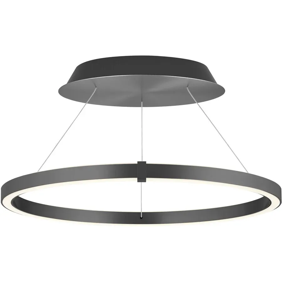 Designer-Pendellampe Bankamp Line anthrazit 63 cm mit Fernbedienung - Farbe: anthrazit matt eloxiert - LED - Lichtfarbe: Extra warmweiss - Material: