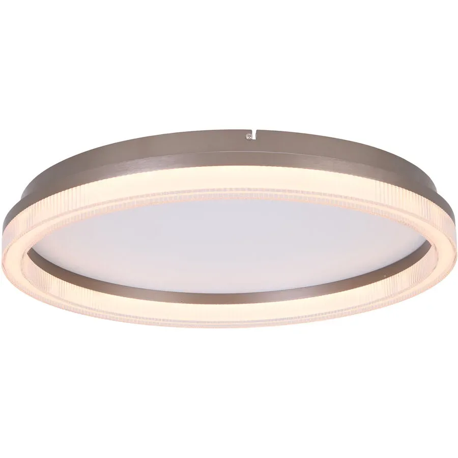 Deckenlampe Gallia Aluminium/Acryl grau gebürstet Ø60cm - LED - Deckenlampe- LED Energiesparlampe