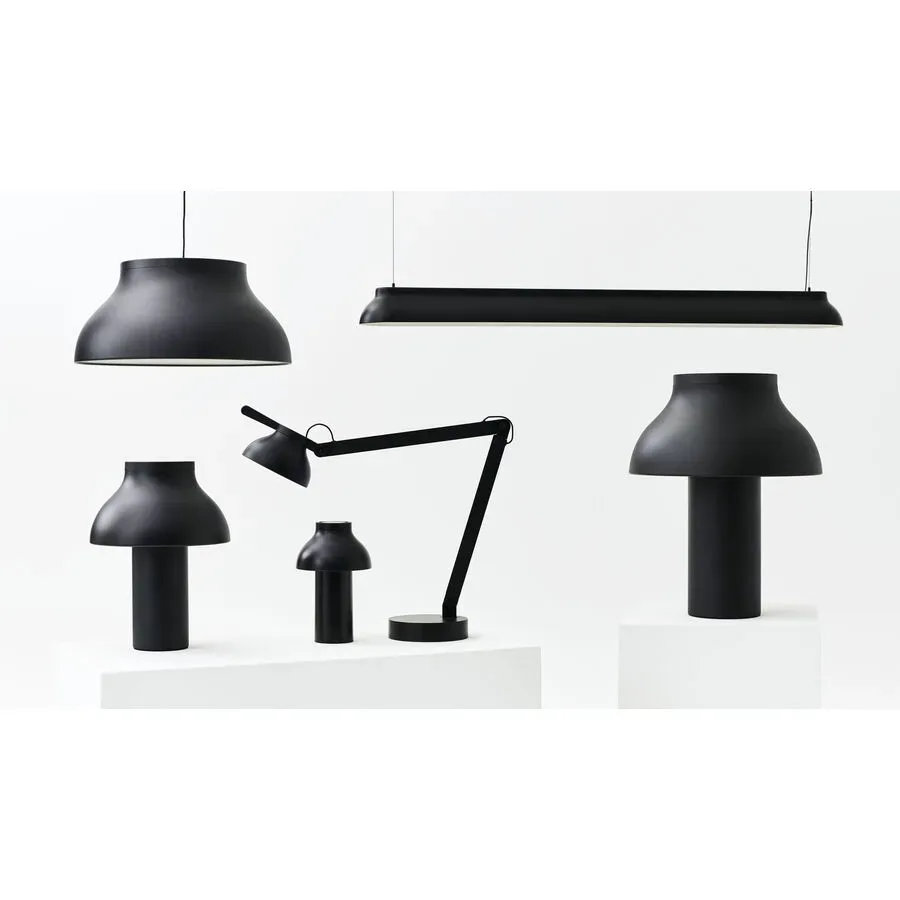 Designer-Tischlampe HAY Neon dimmbar D 53 cm - Farbe: Schwarz - LED - Lichtfarbe: Warmweiss - Material: Stahl - Bürolampe- LED Energiesparlampe