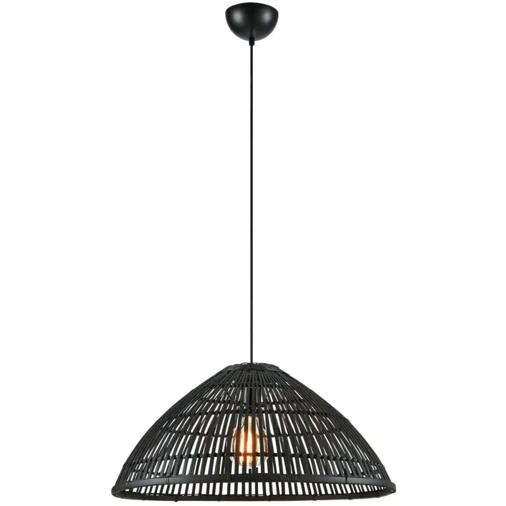 Pendellampe Markslöjd Schwarz matt Bambus/Metall B 58 cm