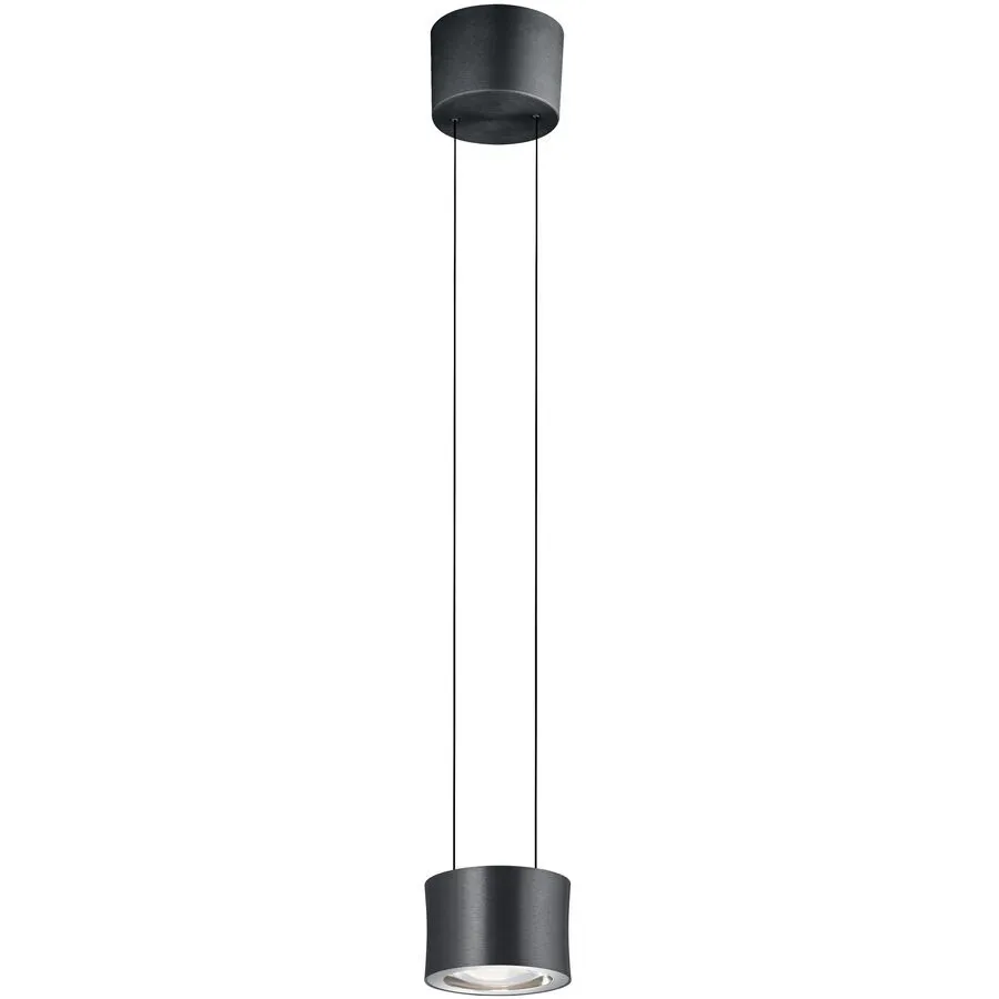 Designer-Pendellampe Bankamp Impulse anthrazit 1-flammig vertical flex - Farbe: anthrazit eloxiert - LED - Lichtfarbe: Extra warmweiss - Material: