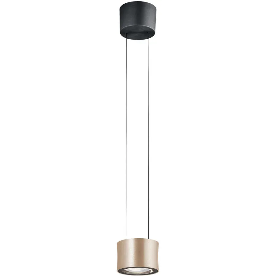 Designer-Pendellampe Bankamp Impulse Roségold 1-flammig vertical flex - Farbe: Rose/Gold eloxiert - LED - Lichtfarbe: Extra warmweiss - Material: