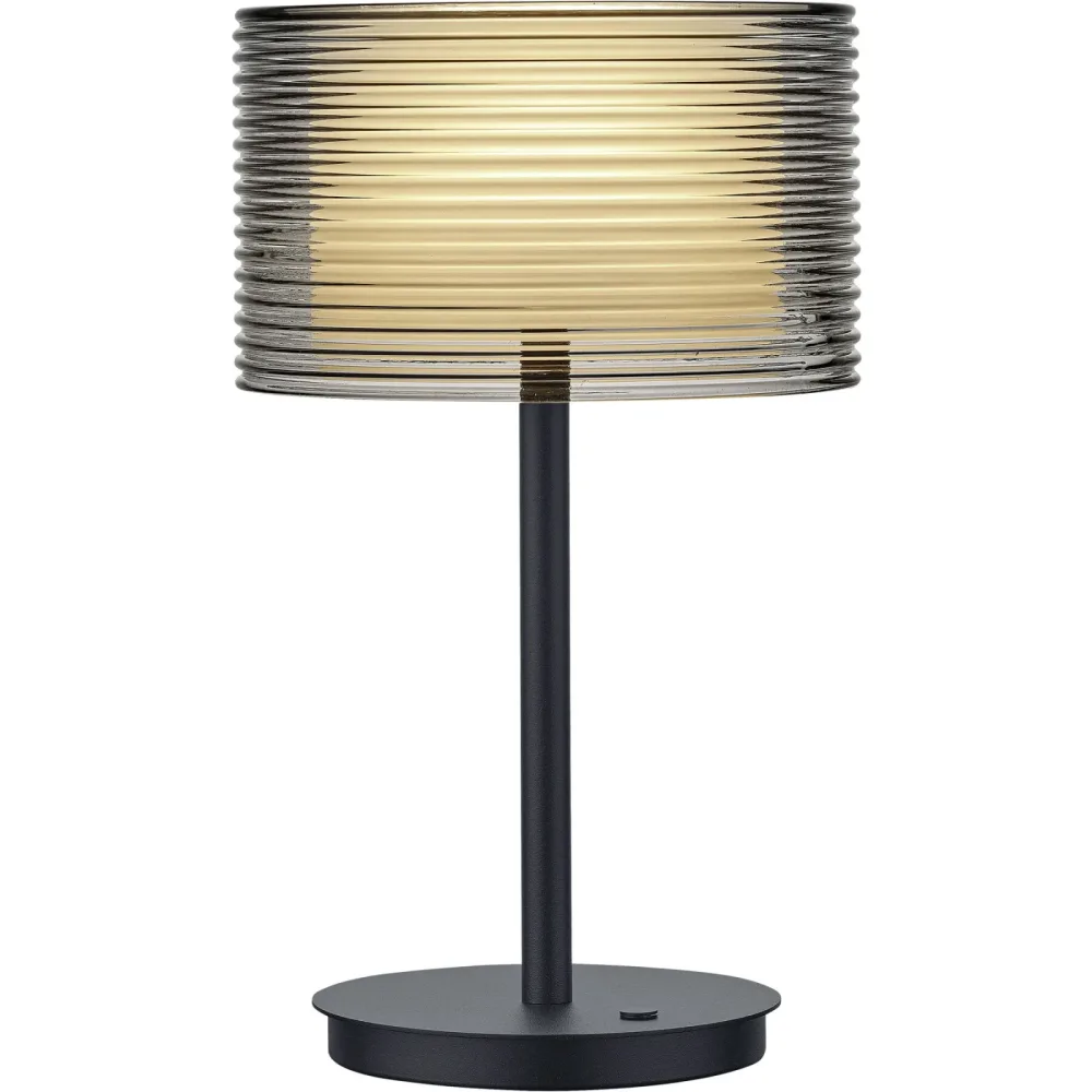 Designer-Tischlampe Bankamp Grand Groove schwarz dimmbar D 20 cm H 34 cm - LED - Lichtfarbe: Extra warmweiss - Material: Aluminium -