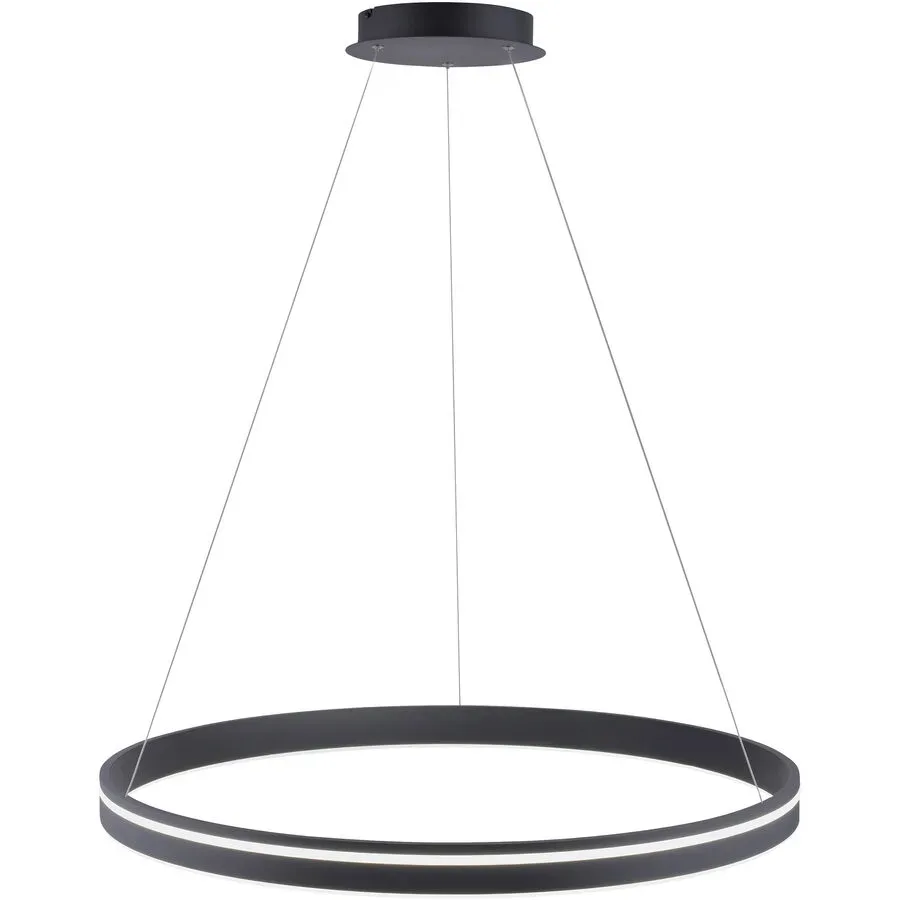 Pendellampe Q-Vito Bronze Eisen 59 cm 120 cm - Farbe: messing matt - LED - Lichtfarbe: Extra warmweiss - Tageslichtweiss - Pendellampe- LED