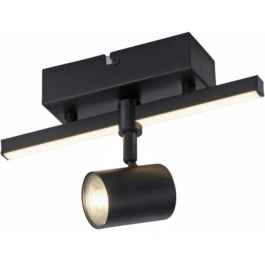 Wandlampe Q-Mia Grau Aluminium 12.5 cm 12.5 cm - Farbe: stahl - LED - Lichtfarbe: Warmweiss - Spot- LED Energiesparlampe