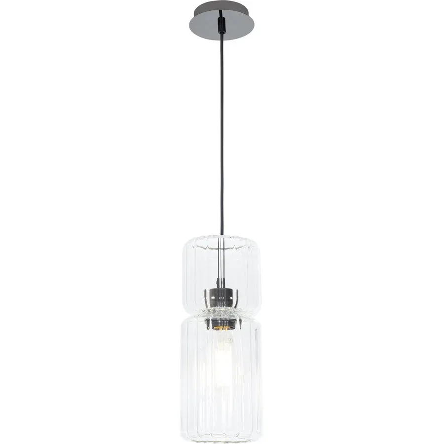 Pendellampe Harmon Grau/Transparent Glas/Metall 13.2 cm 120 cm - Farbe: Anthrazit matt/Transparent - Material: Metall/Glas - Pendellampe