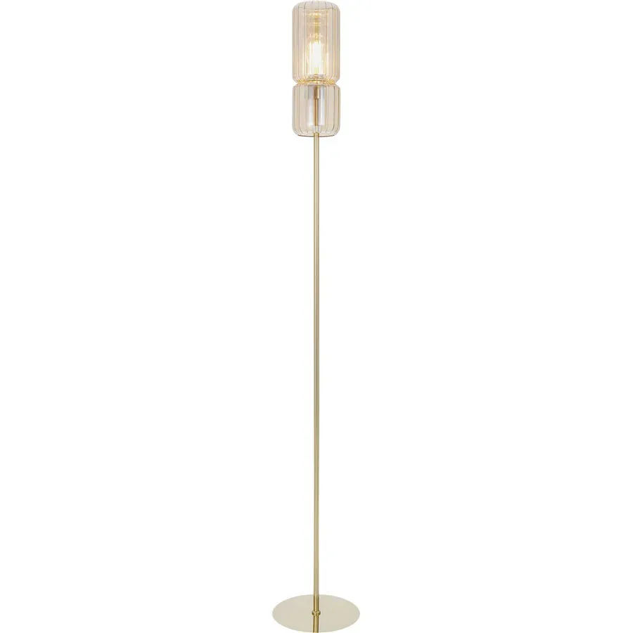 Stehlampe Harmon Transparent/Gold Glas/Metall 13.2 cm 155 cm - Farbe: messing - Material: Metall/Glas - Stehlampe