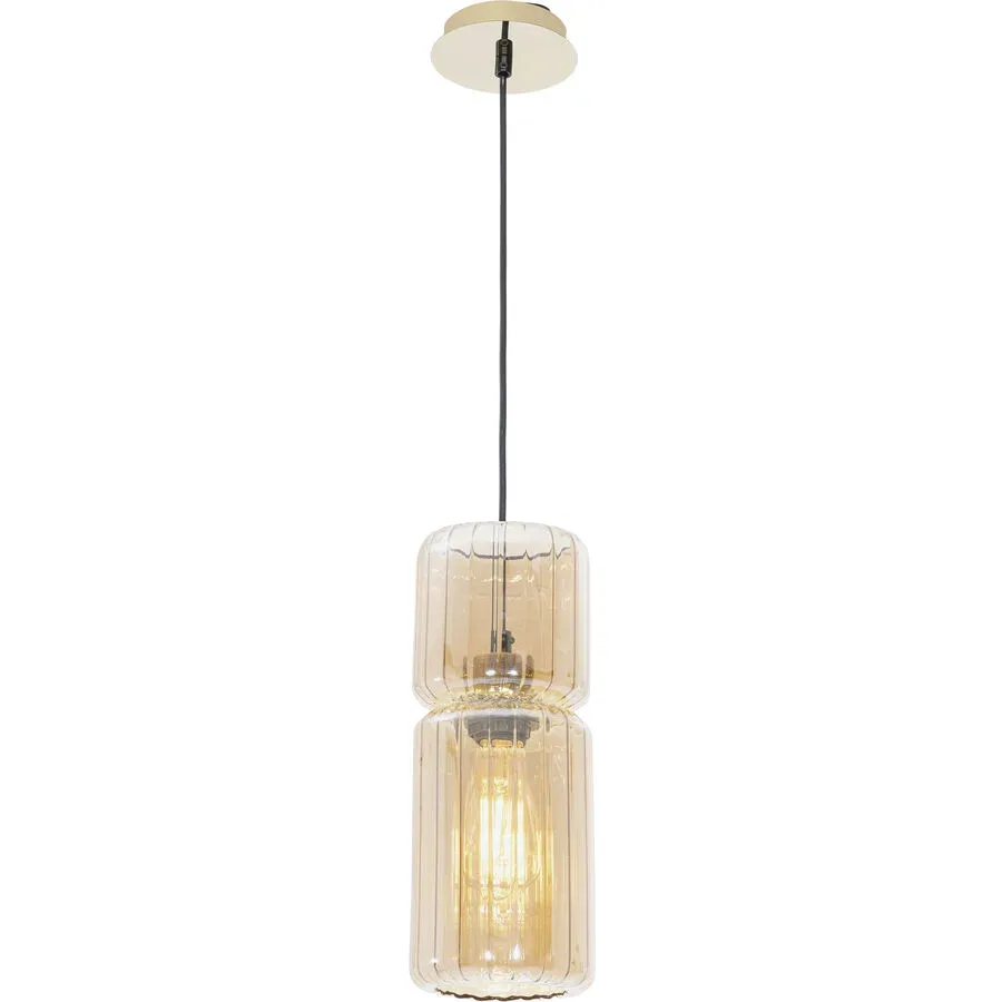 Pendellampe Harmon Bronze/Schwarz/Transparent Glas/Metall 13.2 cm 120 cm - Farbe: Messing/Schwarz/Transparent - Material: Metall/Glas - Pendellampe