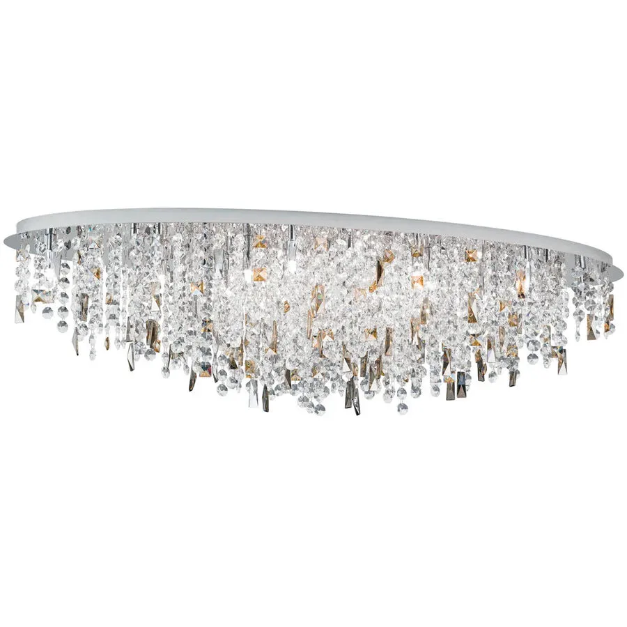 Briamond Deckenlampe Crystalriver Grau Stahl/Kristall 120 cm 31 cm - Farbe: Chrom/klar - Deckenlampe