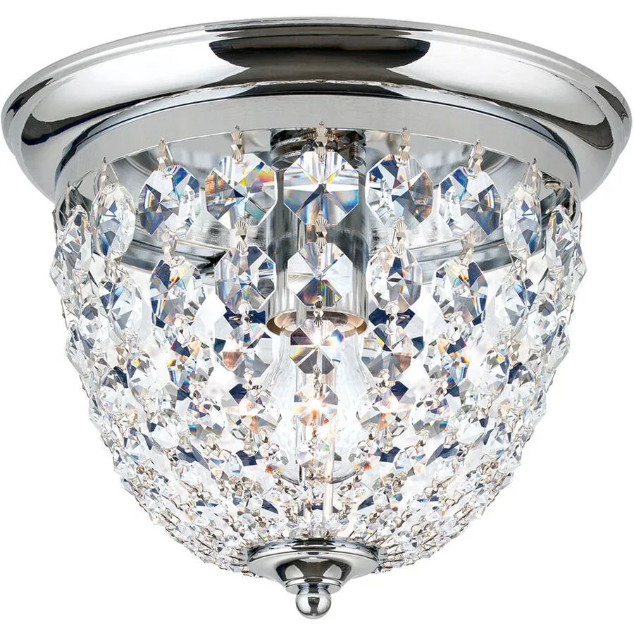 Briamond Deckenlampe Plafond Grau Stahl/Kristall 26 cm 22 cm - Farbe: Chrom/klar - Deckenlampe