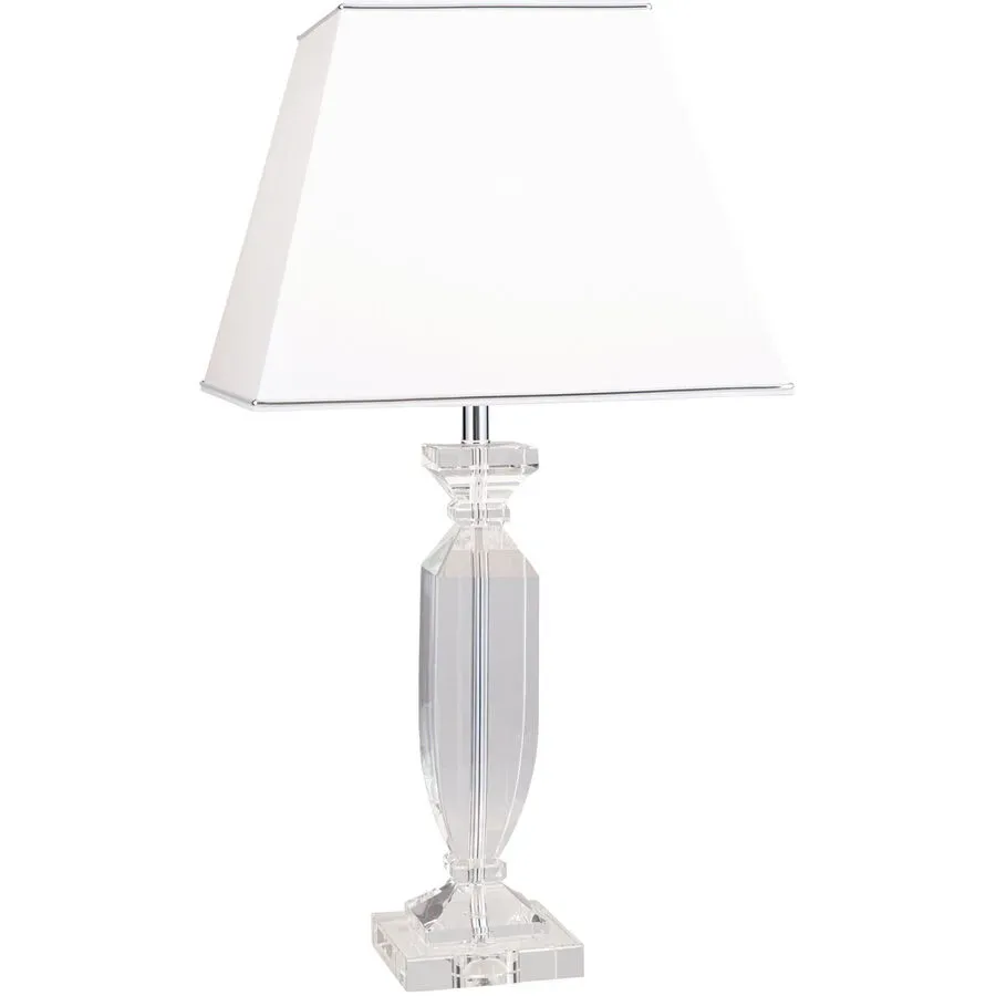 Briamond Tischlampe Pokal Grau Stahl/Kristall 36 cm 70 cm - Farbe: Chrom/klar - Tischlampe