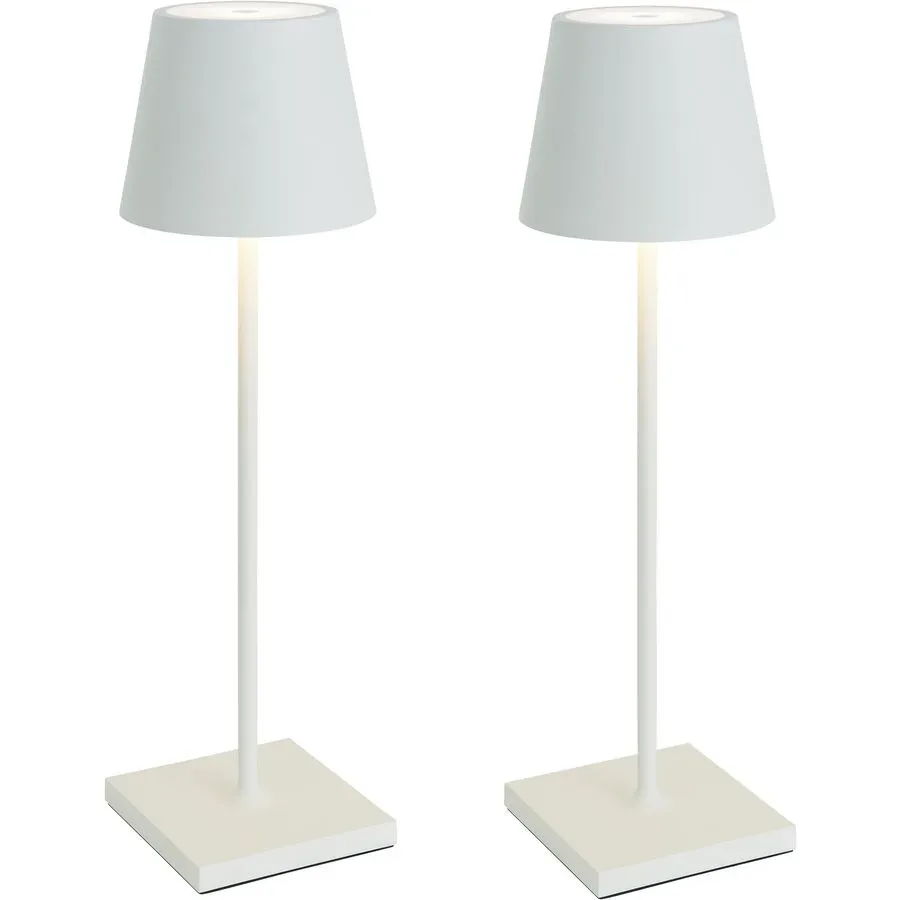Tischlampe 2er-Pack Aline Weiss Aluminium/Kunststoff 11 cm 38 cm - LED - Lichtfarbe: Extra warmweiss - Material: Aluminium, Kunststoff - Tischlampe