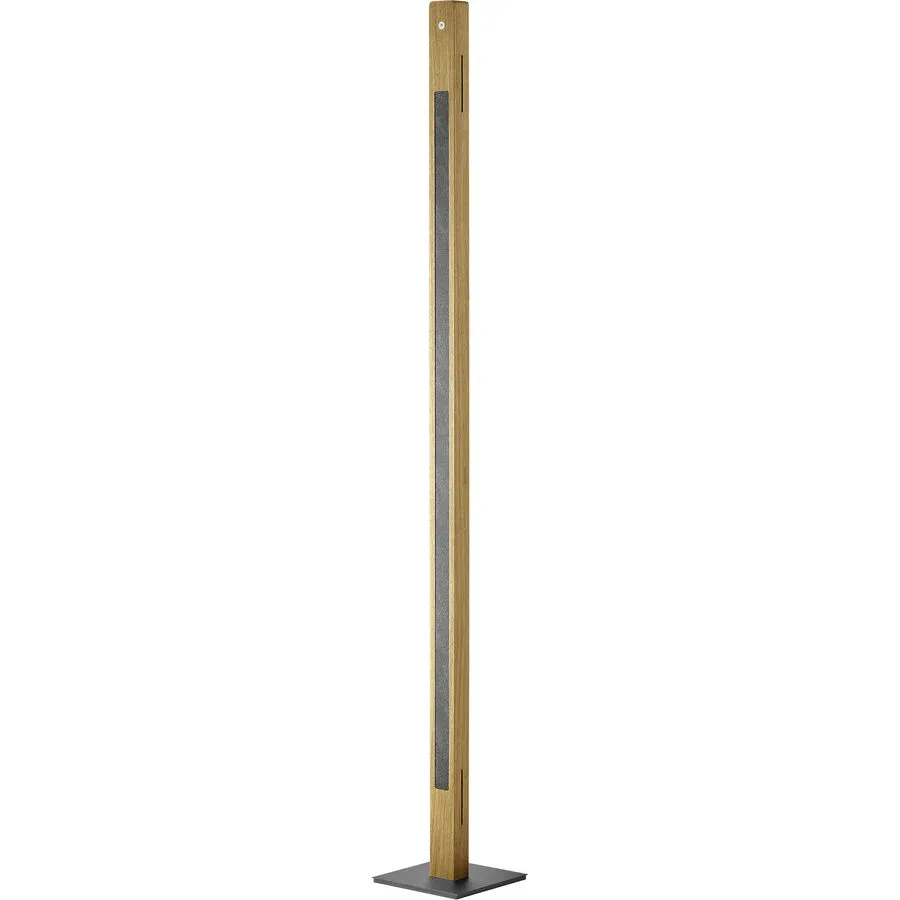 HERZBLUT Stehlampe Karl G Braun/Schwarz Holz 21 cm 161 cm - LED - Lichtfarbe: Extra warmweiss - Helles Neutralweiss - Material: Eiche massiv -