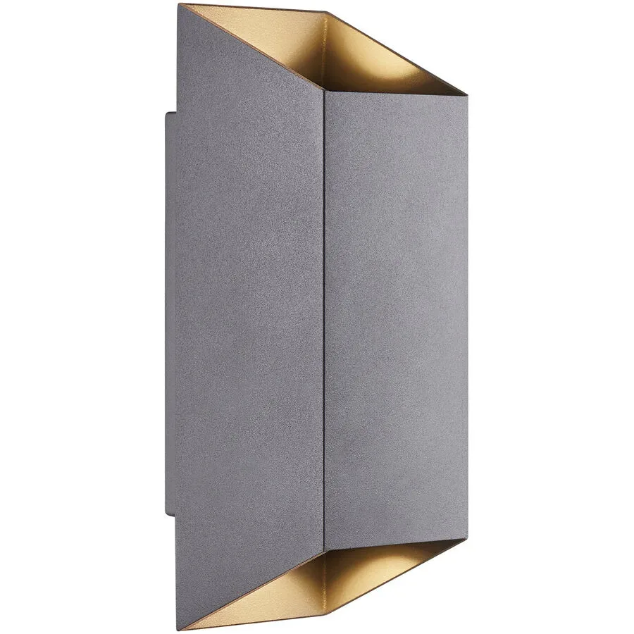 NORDLUX Wandlampe aussen Nico Square Grau Glas 8 cm 23.5 cm - Farbe: anthrazit - Material: Acrylglas - Wandlampe aussen