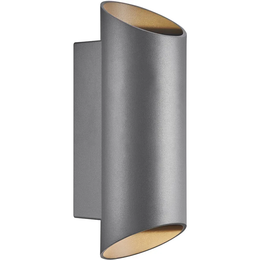 NORDLUX Wandlampe aussen Nico Round Grau Aluminium 7.7 cm 23.5 cm - Farbe: anthrazit - Wandlampe aussen