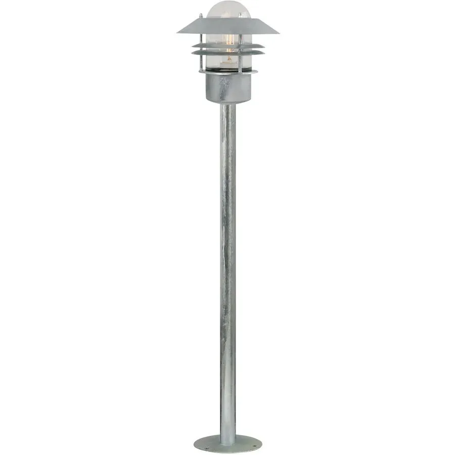 NORDLUX Stehlampe aussen Blokhus Grau Stahl 22 cm 92 cm - Farbe: Verzinkt - Stehlampe aussen