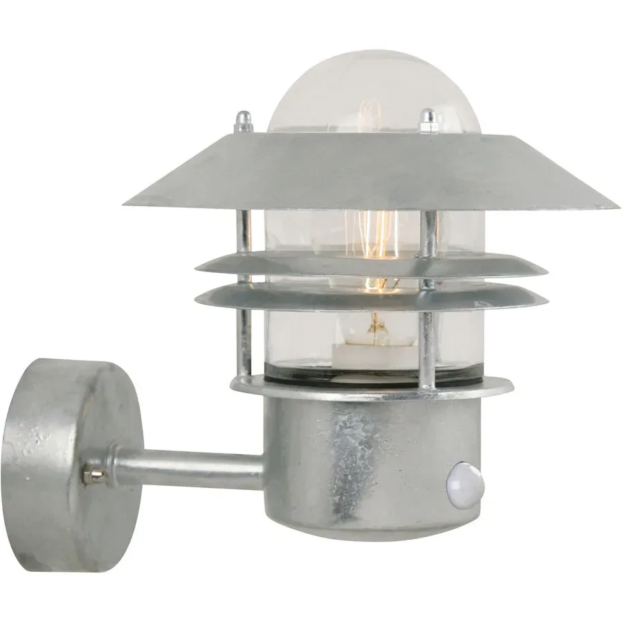 NORDLUX Wandlampe aussen Blokhus Silber Stahl 22 cm 23 cm - Wandlampe aussen