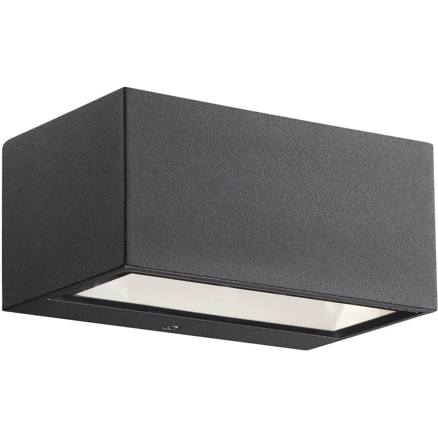 NORDLUX Wandlampe aussen Nene Schwarz Metall 14 cm 6.4 cm - LED - Lichtfarbe: Warmweiss - Wandlampe aussen- LED Energiesparlampe