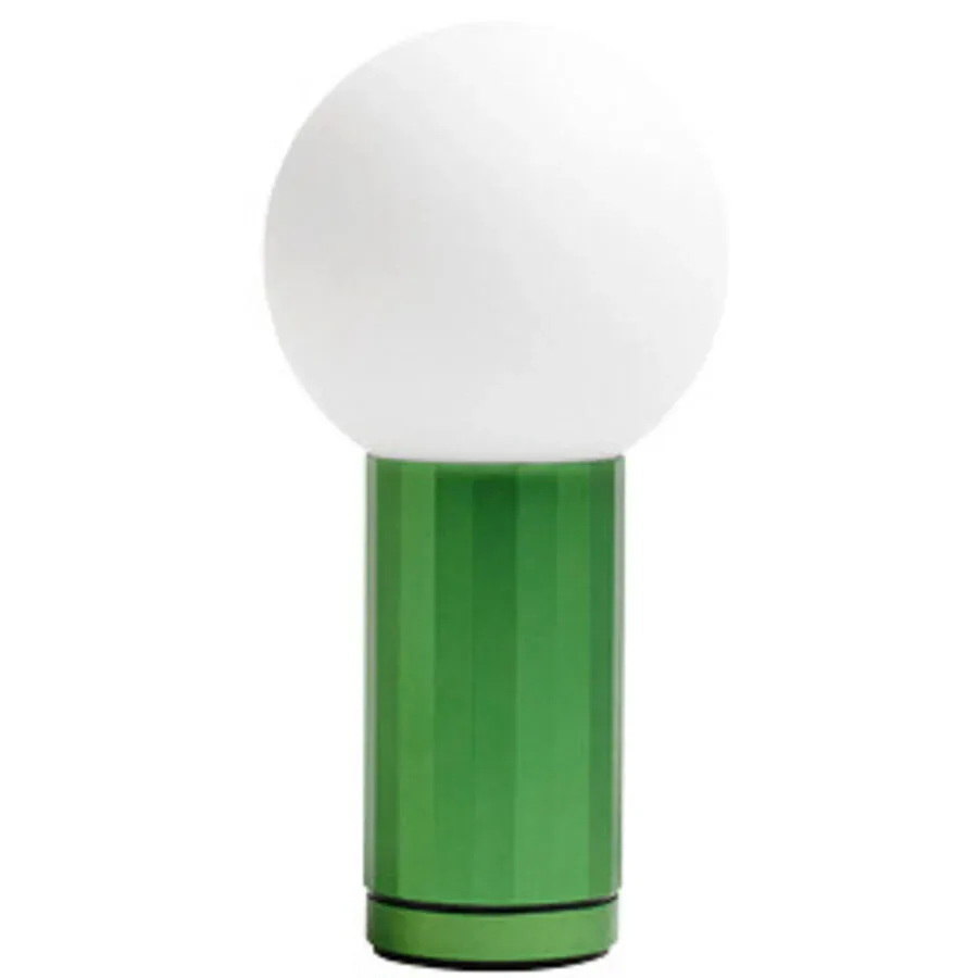 Designer-Tischlampe HAY Turn On weiss Grün H 19.5 cm - Farbe: Grün, Weiss - LED - Lichtfarbe: Extra warmweiss - Material: Aluminium -
