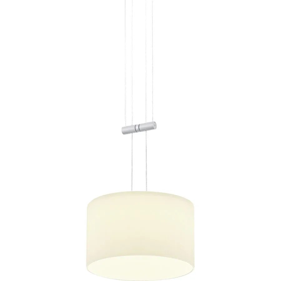 Designer-Pendellampe Bankamp Strada 2.0 Grand Opal aluminium matt 1 dimmbar D 20 cm - Farbe: Silber/Weiss - LED - Lichtfarbe: Extra warmweiss -