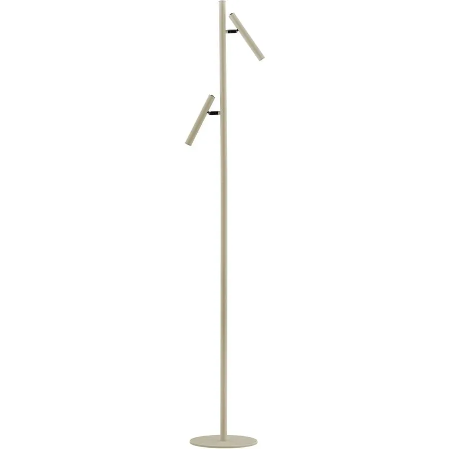 Leselampe Streak Beige Aluminium/Eisen 25 cm 163 cm - LED - Lichtfarbe: Extra warmweiss - Leselampe- LED Energiesparlampe