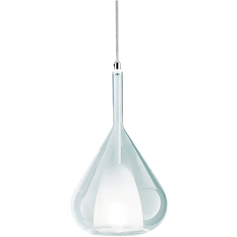 Giberti Luce Pendellampe Lorena L Blau Glas 15 cm 26.5 cm - Farbe: hellblau - Pendellampe