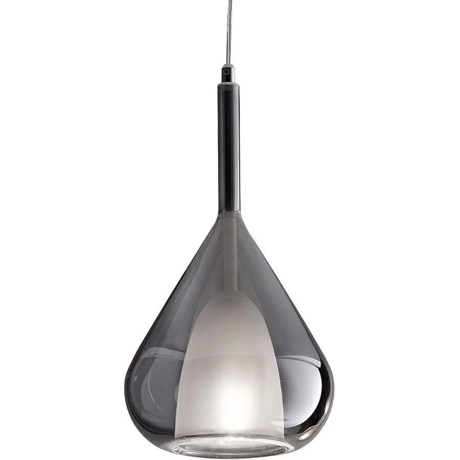 Giberti Luce Pendellampe Lorena XL Grau Glas 20 cm 35 cm - Pendellampe