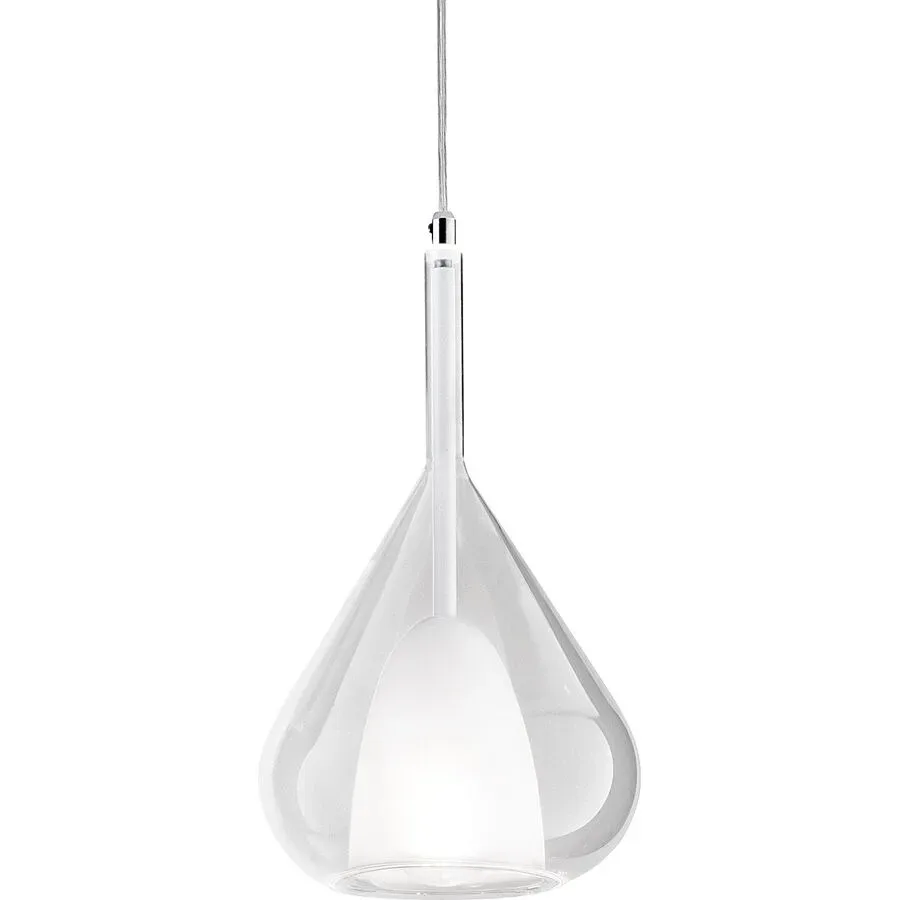 Giberti Luce Pendellampe Lorena XL Weiss Glas 20 cm 35 cm - Pendellampe