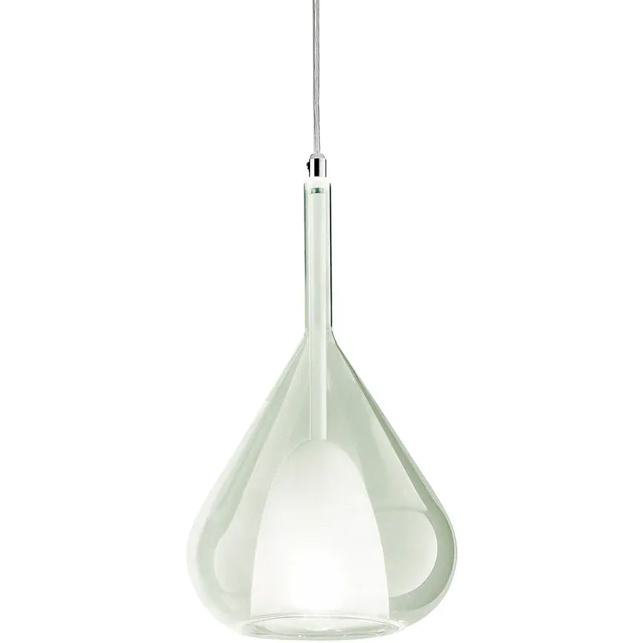 Giberti Luce Pendellampe Lorena XL Grün Glas 20 cm 35 cm - Farbe: hellgrün - Pendellampe