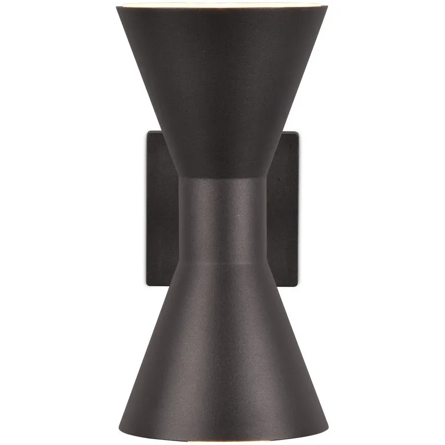 Wandlampe Ardas Schwarz Aluminium 10 cm 20 cm - Farbe: schwarz matt - Wandlampe