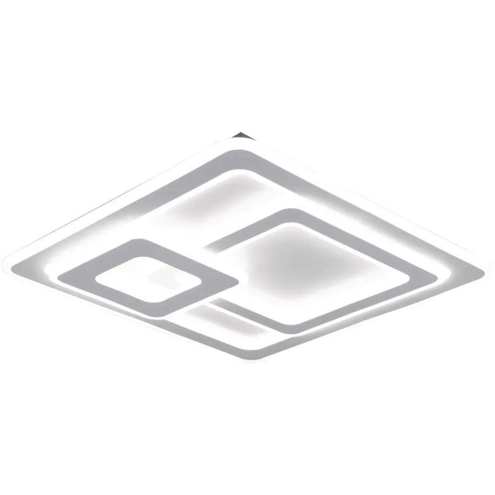 Deckenlampe Mita Weiss Metall 51.5 cm 7 cm - Farbe: Weiss matt - LED - Lichtfarbe: Extra warmweiss - Kaltes Tagesweiss - Deckenlampe- LED