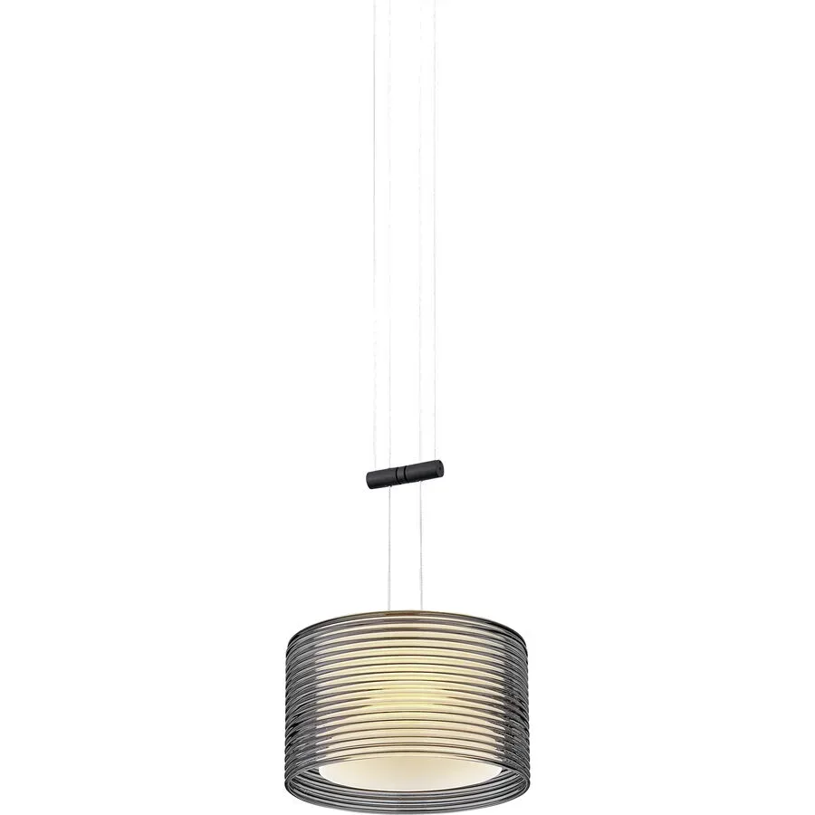 Designer-Pendellampe Bankamp Strada 2.0 Grand Groove 1 dimmbar D 20 cm - Farbe: Schwarz - LED - Lichtfarbe: Extra warmweiss - Material: