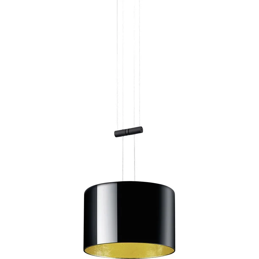 Designer-Pendellampe Bankamp Strada 2.0 Grand Luce Elevata 1 dimmbar D 20 cm - Farbe: Schwarz/Gold - LED - Lichtfarbe: Extra warmweiss - Material: